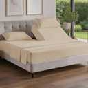 Flex Top Split Head King 4 Piece Sheet Set - Ultra-Soft, Breathable - Cream