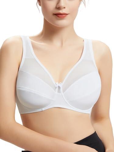 AILIVIN Underwire Minimizer Bras for Women Cross Back Full Coverage Plus Size Non Padded Bra,Lifting Bra for Heavy Breast Size 32G