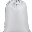 Polecasa Extra Heavy-Duty Laundry Bag 28x36”- Machine Washable Large Storage Bag with Reinforced Handles & Drawstring Closure & ID Tag for College Dorm Travel - Silver