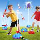 4-in-1 Water Sprinkler Baseball Toy, Water-Spraying Rocket, Water Baseball, Rocket Launch Game, Spinning Water Sprayer Outdoor Summer Toys for Boys Girls Outside Water Game Toys for Kids 3-12