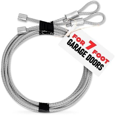 Garage Door Cables for 7 ft Door – 8 ft 6 inch Long, Heavy-Duty 304 Steel Galvanized Cables (Pack of 2) | Corrosion-Resistant, Rust-Proof Wire, Durable, Smooth Operation, Easy Installation, Reliable