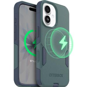 OtterBox iPhone 17 (Only) Commuter Series Case Built-in MagSafe Thin, Dual-Layer, Pocket-Friendly, Port Cover Saltwater Breeze (Sage/Blue)