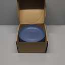 12 Pcs Unbreakable Deep Dinner Plates Set, 9 inch Reusable Plastic Wheat Straw Plates, Microwave and Dishwasher Safe Plate for Kitchen, Lightweight Plate for Dessert, BPA Free, Dark Blue