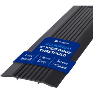 Barzen Aluminum Threshold Strip - Exterior Door Threshold 36 inch for Doorways & Commercial Use - Aluminum Door Sill - ADA Wheelchair Compliance - Black Anodize, 4" Wide x 36" Long
