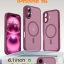 TOCOL for Phone 16 Case, Compatible with Magsafe Charger, Full Camera Protection, Drop Protection, Translucent Matte Phone Case for iPhone 16 6.1 inch (Plum)