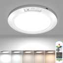 USB Rechargeable Motion Sensor Ceiling Light, Battery Operated Magnetic Closet Light with Remote 5 Color Temperatures Dimmable Timing Motion Activated Stairs Light for Pantry Shower Porch (1 Pack)