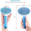 Depets Self Cleaning Slicker Brush, Dog Cat Bunny Pet Grooming Shedding Brush - Easy to Remove Loose Undercoat, Pet Massaging Tool Suitable for Pets with Long or Short Hair (Blue)