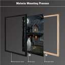 XWNLTEPK Halloween Canvas Wall Art Spooky Ghost Figure Haunted House Poster Moonlit Trees Foreboding Silhouette Wall Print Dark Gray Black Decor Living Room Bedroom (8x12in Black Framed, A05)