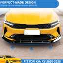 Front Bumper Lip Compatible with Kia K5 2021-2026 GT Line/GT/LX/LXS/EX All Models,3PCS Front Splitter Painted Glossy Black Air Dams Front Lower Chin