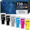 730 Ink Cartridges High-Capacity 300ML 6-Pack Replacement for HP 730 Ink Cartridge Works for DesignJet T1600 T1700 T2600 T1600dr T1700dr T2600d Printer,P2V68A P2V69A P2V70A P2V71A P2V72A P2V73A