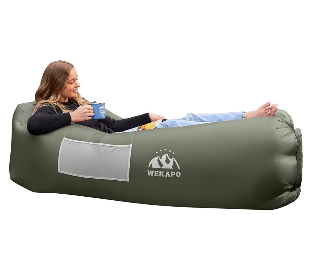 WEKAPO Inflatable Sun Lounger, Air Sofa, Hammock, Portable, Waterproof and Leak-Proof, Ideal for Backyard, Beach, Travel, Camping, Picnics and Music Festivals WEKAPO Inflatable Sun Lounger, Air Sofa, Hammock, Portable, Waterproof and Leak-Proof, Ideal for Backyard, Beach, Travel, Camping, Picnics and Music Festivals