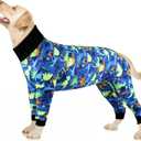 Etdane Dog Onesie Surgery Recovery Suit for Female Male Dogs After Spayed Suit Surgical Recovery Suit Anti Shedding Body Suit for Small Medium Large Dog Dinosaurs/XL