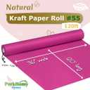 PerkHomy 36" x 1,440" (120') Rose Red Kraft Paper Roll for Craft Bulletin Board Paper Art Table Covering Crafting Gift Wrapping Bouquet Packing Parcel 80GSM 55LB (Rose Red, 36" x 120')