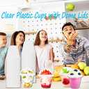 Szsrcywd 50 Pack 9 oz Clear Plastic Cups,Disposable Dessert Cups with No Hole Dome Lids,Crystal PET Party Cup for Parfait,Salad,Ice Cream,Cold Drink,Cupcake