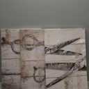 Kalormore Vintage Haircut Scissors Picture for Barbershop Fashion Salon Wall Art Gallery Wrapped Artwork Retro Rustic Haircut Tools Poster Ready to Hang Wall Decoration (16x24x3)