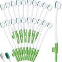 Didaey 20 Pcs Suction Swab Toothbrush Care Disposable Oral Swab Suction Toothbrush for Machine Sponge Individually Wrapped for Elderly Adults Oral Dental Mouth Care (Green)