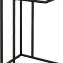 C Table Glass End Table, Couch Side Table, Tempered Glass Snack Side Table with Metal Frame, TV Tray Table for Small Space, Sofa Couch Side Tableand Bed Side Table(Black)