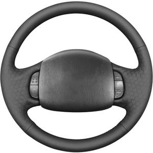 MEWANT Steering Wheel Cover for Ford F150 F250 F350 for Expedition Excursion 1997-2003 (hive microfiber leather + black thread)