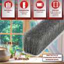 XFasten Self Adhesive Weather Stripping for Windows and Doors, 0.35" x 33 Ft Soundproofing Door Brush Seal Draft Stopper, Gray Insulation Seal Strip for Summer Heat, Winter Draft Blocker, 0.35" Thick