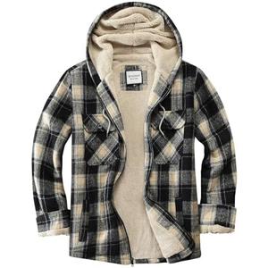 WINDFIT Women's Full Zip Fleece Flannel Jacket Plaid Sherpa Lined Jacket for Women L