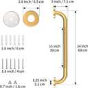 24 Inch Anti Slip Shower Grab Gold, Munzong Bathroom Grab Bar, Knurled Bathroom Balance Bar,Safety Hand Rail Support Handicap Elderly Injury Senior Assist Bath Handle