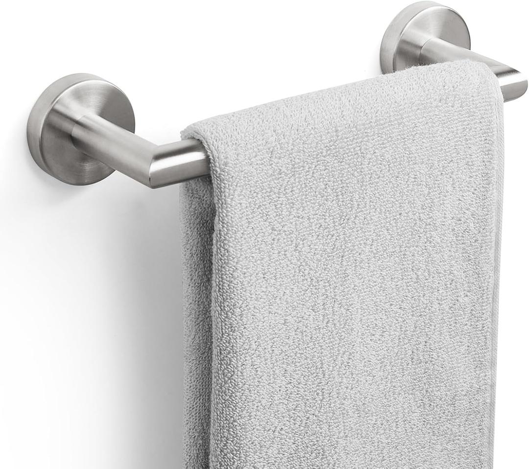 JunSun Bathroom Towel Bar 9 Inch Brushed Nickel Towel Racks Wall Mounted Bath Hand Towel Holder Modern Home Decor Towel Rod Bathroom Hardware Stainless Steel Towel Hanger Silver Towel Rail Single Bars