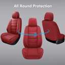 Full Coverage Faux Leather Car Seat Covers Full Set,Automotive Seat Covers for Cars,SUVs Pick-up Truck, Car Seat Cushion, Wine Red Seat Covers,Front Seat Cover,Car Seat Protector
