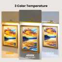 3 Pack Gallery Picture Frame Lights - 24Inch Gold Battery Wireless Wall Mounted Lighting for Large Art, Posters, Canvas & Gallery Walls