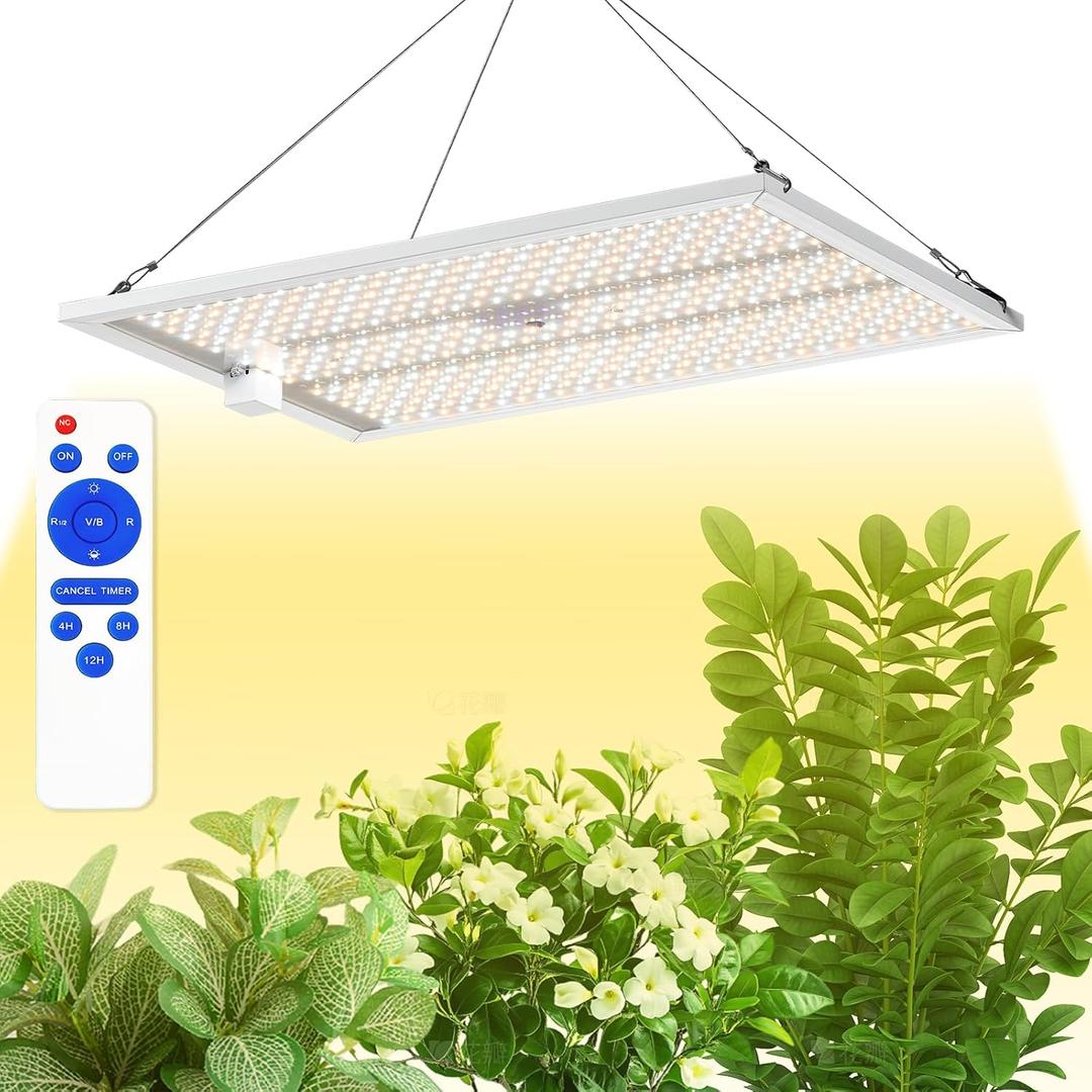 yadoker Ceiling Grow Light for Indoor Plants, 540 LEDs Full Spectrum Halo Plant Light, Safe Voltage Growing Lamp with 4/8/12H Auto Timer, 10 Level Dimmable, Grow Lamp for Tall Large Indoor Plants