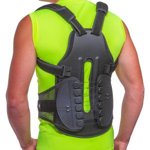BraceAbility TLSO Full-Body Back Brace Support - Hard Postural Clamshell Jacket for Thoracic Kyphosis, Scoliosis, Scheuermann's Disease, Posture Correction, Post-Surgery Recovery (Small)