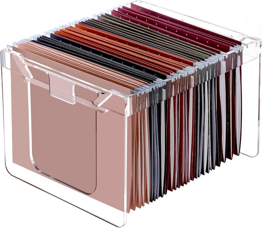 DINGHUO Hanging File Folder Frame, Letter Size Acrylic Hanging File Folder Holder, File Rack Desk Organizer for Office, Home - 1 Pack