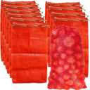 24 Pack 31'' x 20'' Mesh Onion Bags, Reusable Drawstring Fresh Produce Storage Bags for Onions, Vegetables, Potatoes, Citrus, Crawfish Firewood