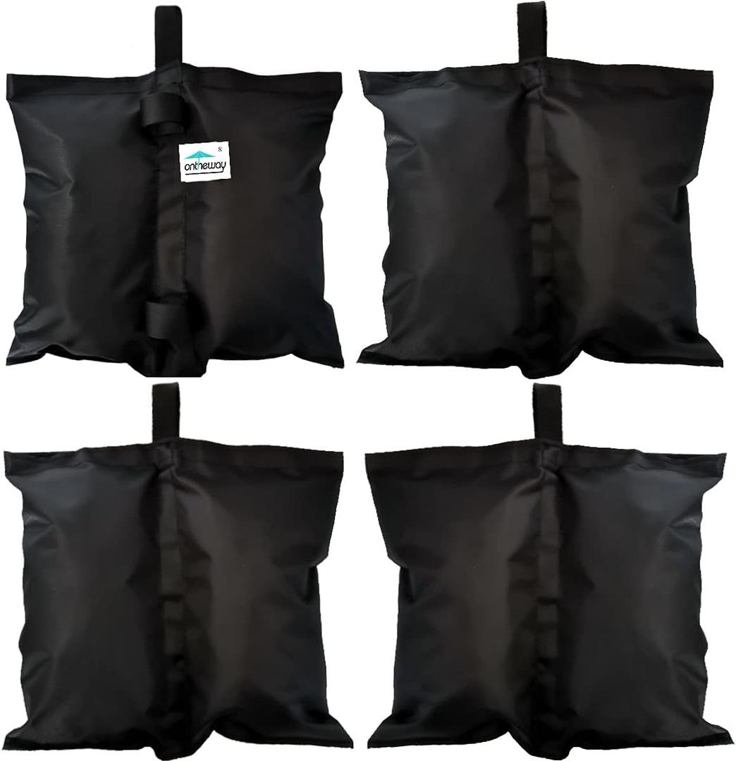 Ontheway Sand Bags for Canopy Tent, Heavy Duty Weights Sandbags, 4pcs-Pack (Black)