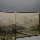 Large Framed Mountain Wall Art for Living Room, 3 Piece Modern Green Landscape Canvas Artworks, Forest River Nature Scenery Painting Prints for Bedroom Entryway Hallway Home Office Wall Decor