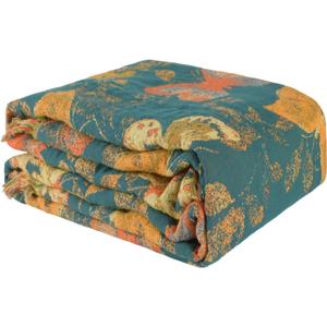 Boho Throw Blanket for Couch Bed, 100% Cotton Soft Rustic Quilt with Tassel 90''x 98'', Super Soft Bohemian Decor Reversible Sofa Bed Chair Blanket Cover for All Seasons (Butterfly) (91*98 inch)