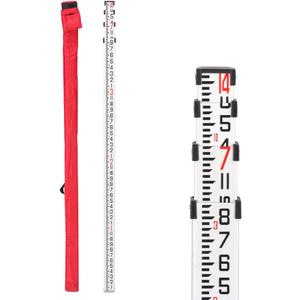 Grade Stick, 14-Foot Dual Sided Aluminum Grade Rod - 10ths, 4 Sections Telescopic Leveling Rod with Bubble Level - Laser Level Stick with Soft Carrying Bag for Construction (14FOOT 10TH)