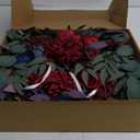 Floroom Arch Flowers with Drapes Kit (Pack of 4) - 2pcs Artificial Burgundy & Navy Blue Floral Swag Arrangement with 2pcs Draping Fabric for Wedding Ceremony Arbor and Reception Backdrop Decoration