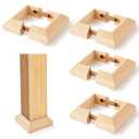 CroBlissful 4 Pcs 6" Actual 5.5" x 5.5" Deck Post Base Cover Wood Split Post Cover Skirts for Balcony Decks Railing Mailbox Stairs Risers Porches