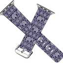 Mingdao Band Compatible with Apple Watch Series 7 6 5 4 3 2 1 SE,38mm 40mm 41mm Patterned Leather Replacement Strap (Tribal Elephant-Wb05)