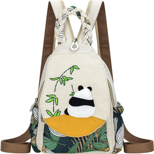 Ladys Convertible Sling Bag, Hand Craft Artisan Purse, Girls Beautiful Canvas Premium Casual Day Mini Backpack for Women (Flower Bee) (Blue Pattern)