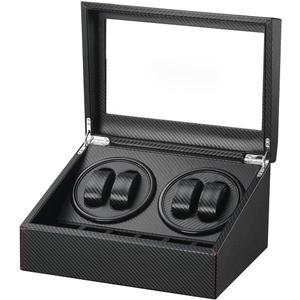 Automatic Watch Winder with 4 Quiet Japanese Motor+ 6 Display Storage Spaces,Luxury Watch Box for Man/Woman's Watches (Carbon fiber leather-WW103T)