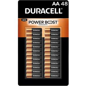 Duracell Coppertop Alkaline-Manganese Dioxide AA Battery, 1.5V, (Pack of 48)