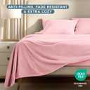 Bare Home Super Soft Fleece Sheet Set - Twin Extra Long Size - Extra Plush Polar Fleece, No-Pilling Bed Sheets - All Season Cozy Warmth (Twin XL, Light Pink)