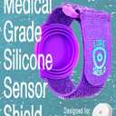 FreeStyle Armband 2 for Freestyle Libre 1 & 2 14 Day : up to 30" Inch Adjustable Flexible Transmitter Protection Sensor Cover - SENSOR SAVER - No More Adhesive Patches (PURPLE)
