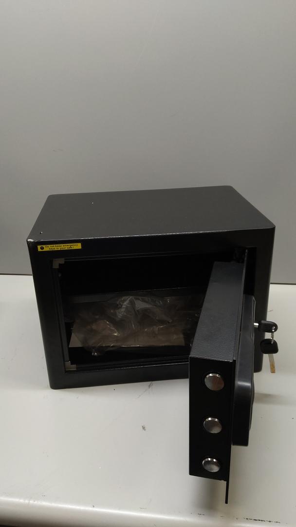 1.2 Cubic Feet Small Fire Safe Box for Home, Fireproof Lock Box, Security Money Safe with Digital Keypad, Spare Keys and Removable Shelf, Personal Home Safes for Money, Jewelry, ID Documents