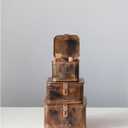 Creative Co-Op Decorative Metal Boxes with Lid, Burnt Copper Finish, Set of 3