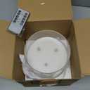 Eywamage 3 Wick Clear Glass Flameless Candle with Remote, Large Flickering LED Battery Pillar Candle  6" H 6"