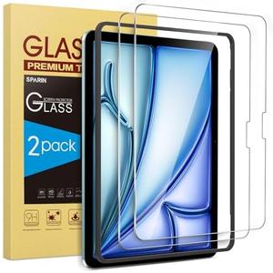 SPARIN 2 Pack Screen Protector for iPad Air 11-inch M3 2025 & M2 2024, (iPad Air 7th/6th Generation), Tempered Glass-Apple Pencil Pro & Case Compatible, Anti-Scratches, High Definition