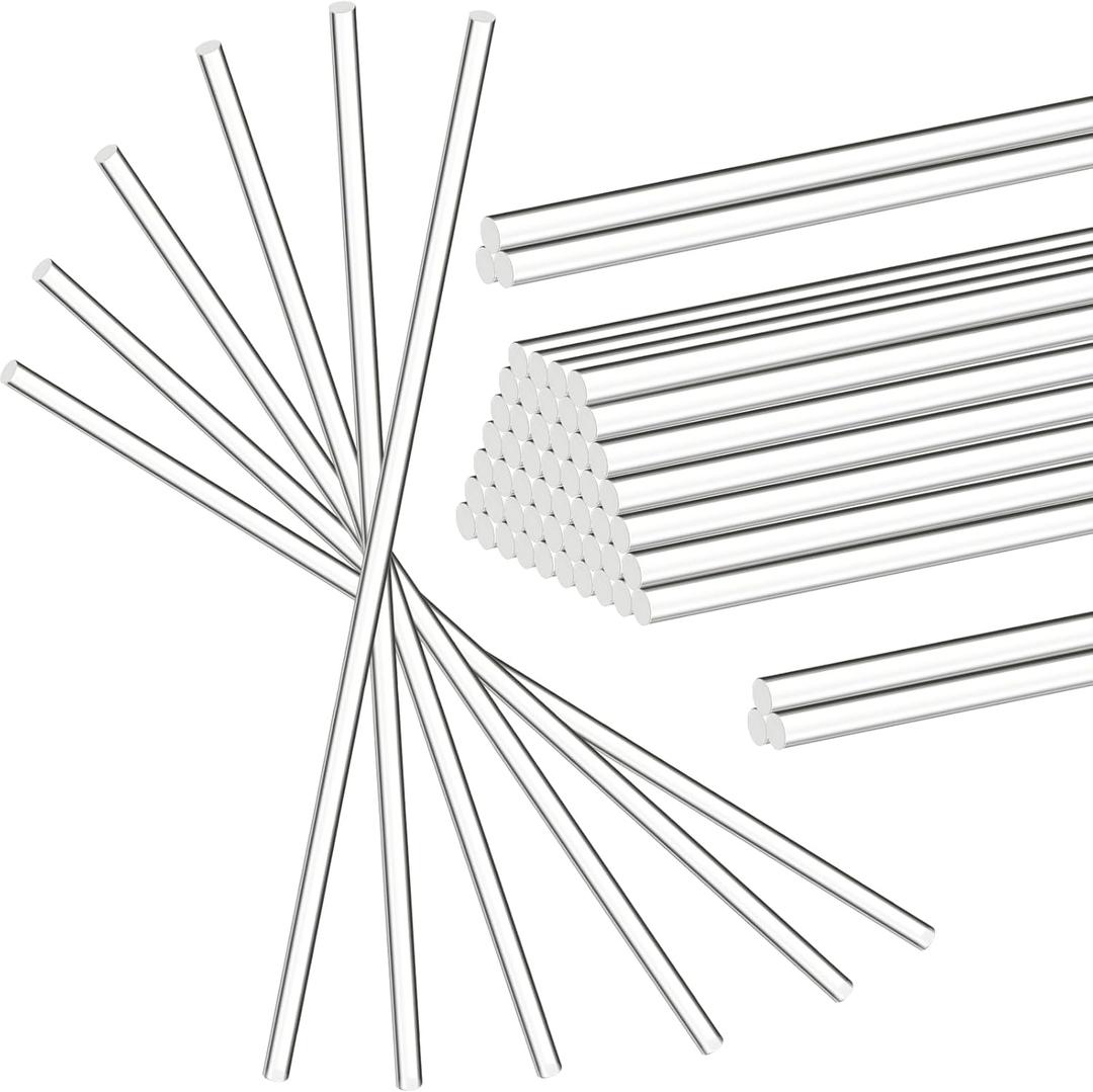 Zopeal 30 Pieces 12 Inch Acrylic Dowel Rods for DIY Crafts Acrylic Round Rods Strip Sticks Cake Topper Rod for DIY Handwork Supplies(0.12 Inch /3mm Diameter)