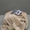 Sealy Electric Blanket Queen Size, Flannel Heated Blanket with 10 Heating Levels & 1-12 Hours Auto Shut Off, Fast Heating Warm Blanket, Machine Washable, Beige, 84 x 90 Inch